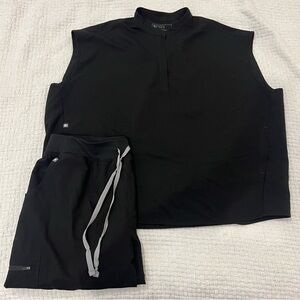 Figs Black Scrub Set Rafaela Oversized Top Zamora Jogger XXL Petite